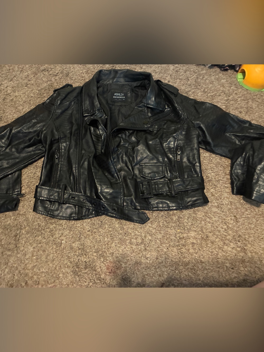 Faux Leather Black Women's Jacket